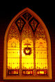 Church window during Christmas