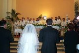 Vicka Ivankovic and Mario Mijatovic before the Altar in St. James Church