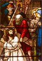 Carrying the Cross (stained glass window unknown origin)