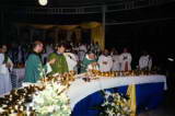 Pilgrims gathering at the exterior altar